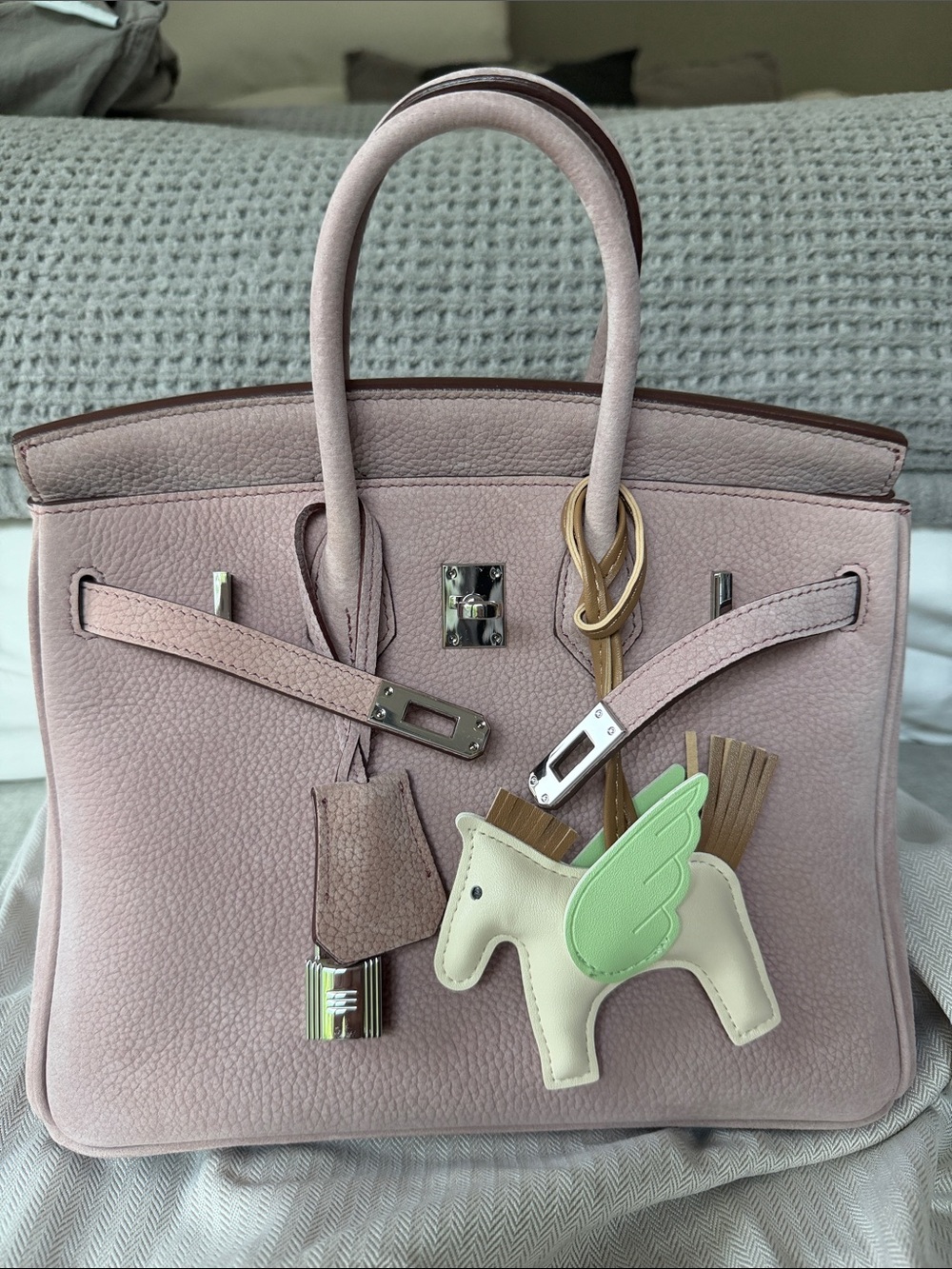 Classic Structured Tote Bag in Dusty Rose